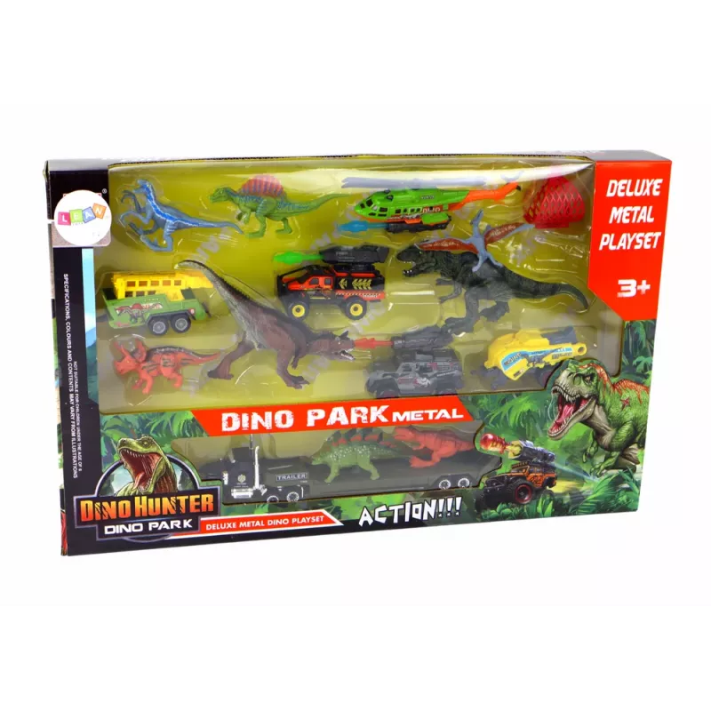 LEAN TOYS Sraigtasparnių ir Dinozaurų Transporto Priemonių Rinkinys 8 Spalvingos Dalys