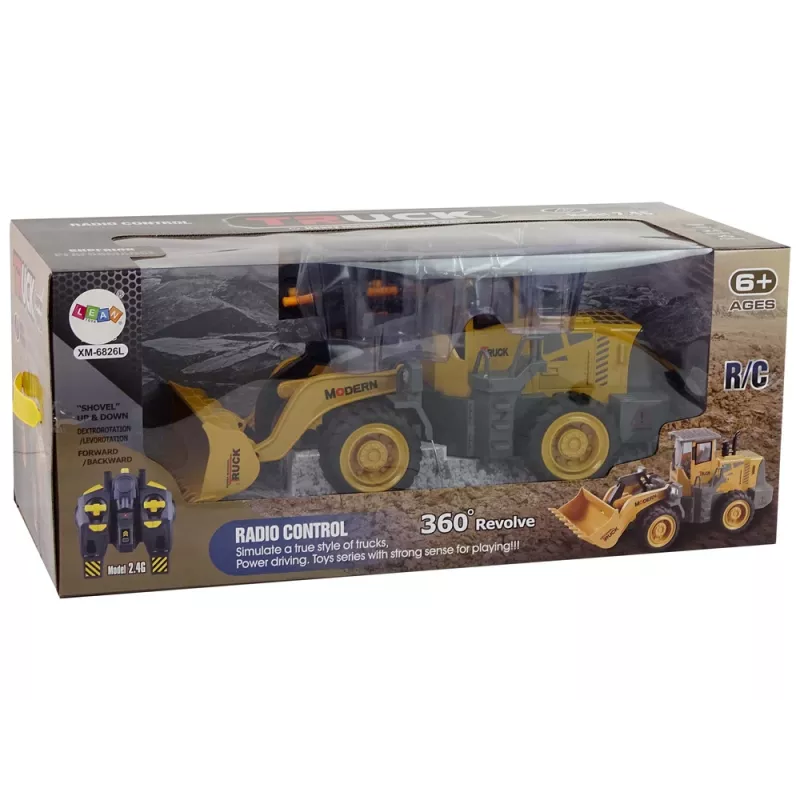 LEAN TOYS Didysis ekskavatorius R/C krautuvas nuotoliniu valdymu, 360 laipsnių sukimasis, LED šviesos