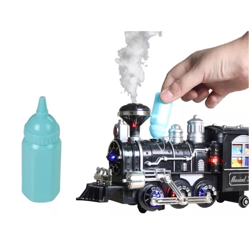 LEAN TOYS Huge Train su garsu, šviesomis ir dūmų efektu 206,5 cm x 153,5 cm