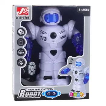 LEAN TOYS Intelligent nuotolinio valdymo robotas su RC pulteliu, šviesomis ir garsais