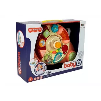 LEAN TOYS Interaktyvus kūdikio skydelis su muzika ir gyvūnėliais, rožinis