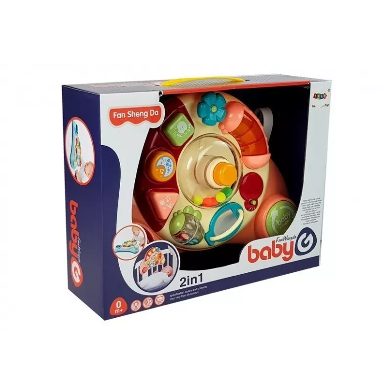 LEAN TOYS Interaktyvus kūdikio skydelis su muzika ir gyvūnėliais, rožinis