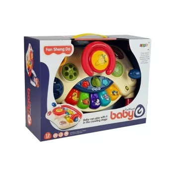 LEAN TOYS Interaktyvus vairas su pianinu ir gyvūnų garsais telefonu