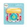 LEAN TOYS Interaktyvus spalvotas telefonas su ratukais traukimui