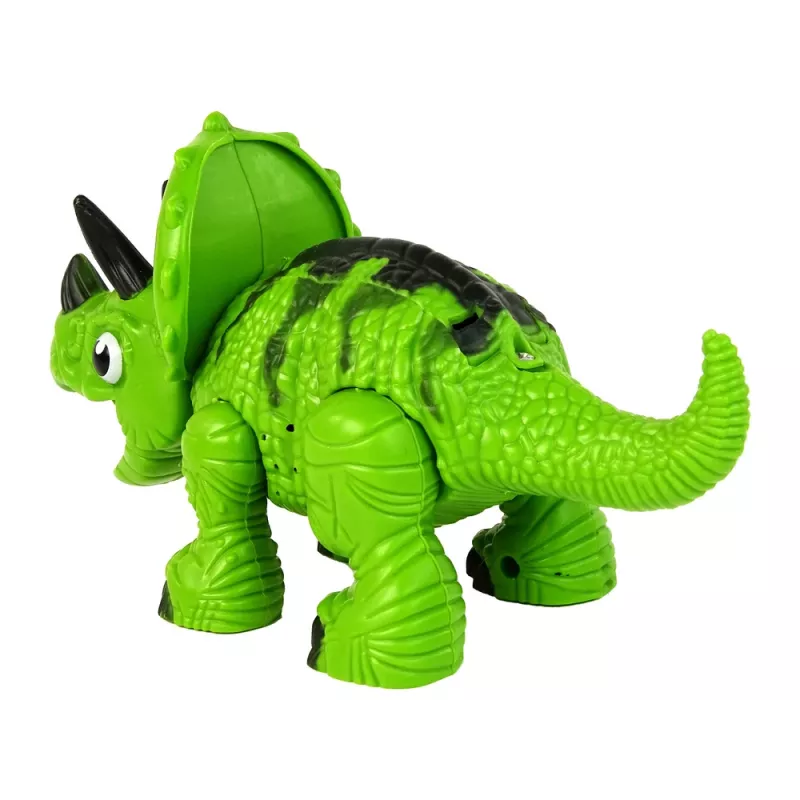 LEAN TOYS Interaktyvus Dinozauras Triceratops Steam Water Sound Green