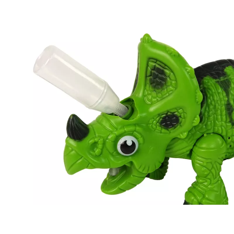 LEAN TOYS Interaktyvus Dinozauras Triceratops Steam Water Sound Green