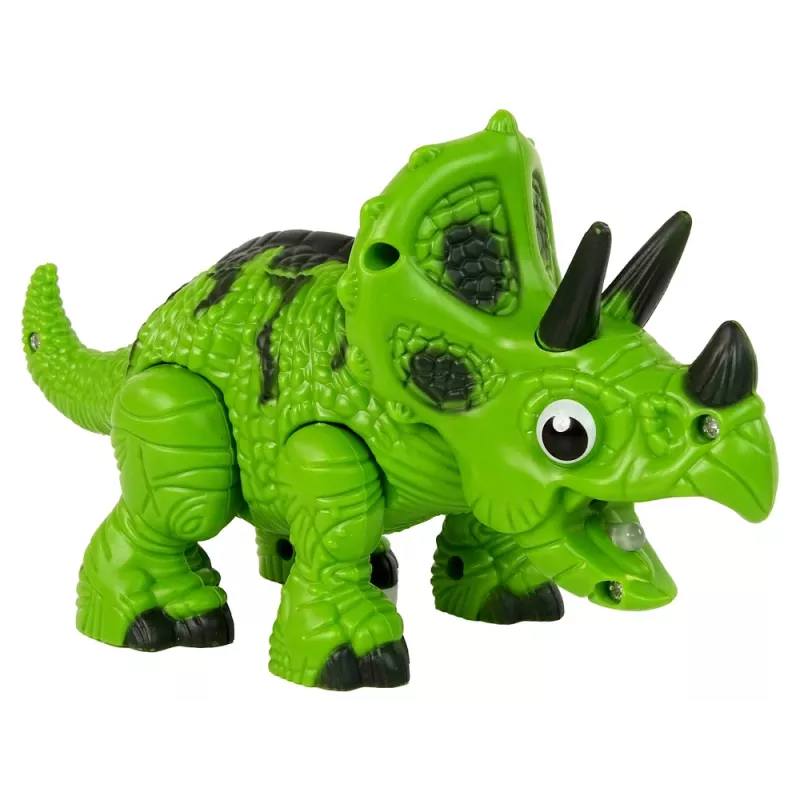 LEAN TOYS Interaktyvus Dinozauras Triceratops Steam Water Sound Green