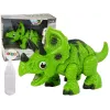 LEAN TOYS Interaktyvus Dinozauras Triceratops Steam Water Sound Green