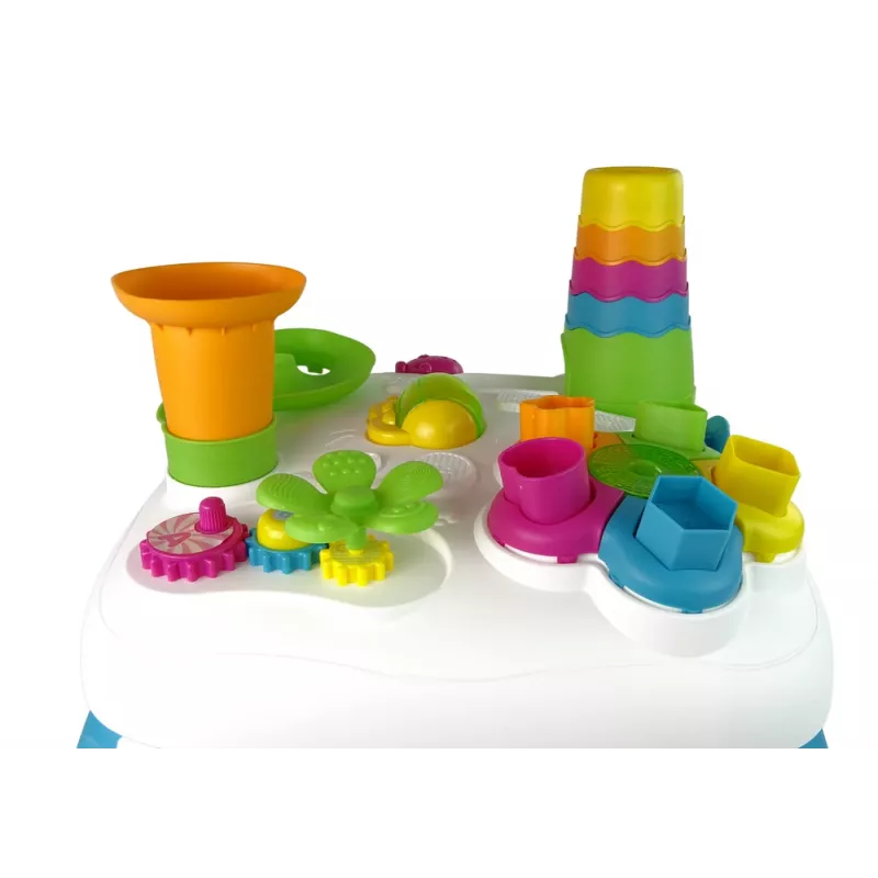 LEAN TOYS Interaktyvus lavinamasis stalas su kamuoliukų rūšiuokle ir čiuožykla Mėlynas