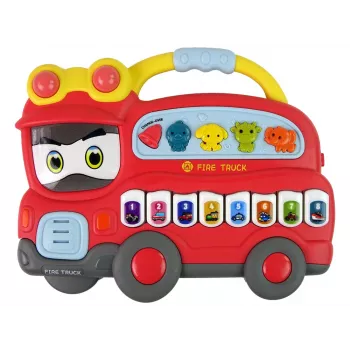 LEAN TOYS Interaktyvus pianinas su gaisrinės, gyvūnų, transporto garsais ir melodijomis