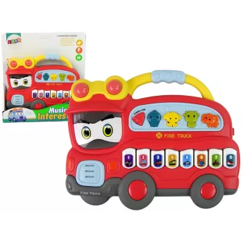 LEAN TOYS Interaktyvus pianinas su gaisrinės, gyvūnų, transporto garsais ir melodijomis