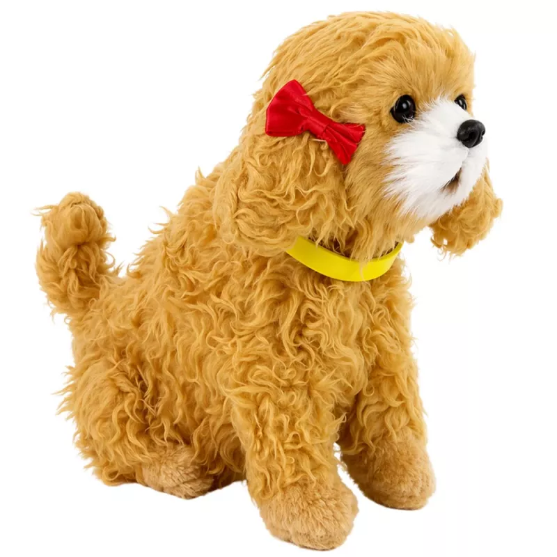 LEAN TOYS Interaktyvus minkštas šuniukas Poodle su švelniu kailiu