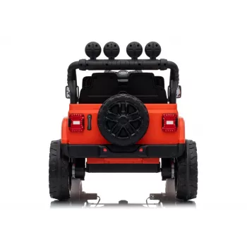 LEAN TOYS Jeep Rubicon DK-JWR558 24V Oranžinis elektrinis automobilis su tėvų nuotolinio valdymo pultu