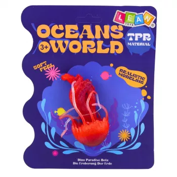 LEAN TOYS Jellyfish Rubber Figurine Stretchable Realistic Sea Animal 9 cm
