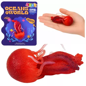 LEAN TOYS Jellyfish Rubber Figurine Stretchable Realistic Sea Animal 9 cm