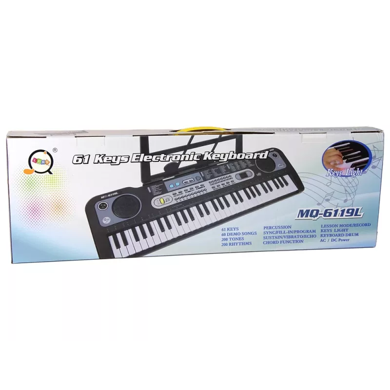LEAN TOYS Klaviatūra su Mikrofonu Muzikinis Instrumentas Vaikams Juoda