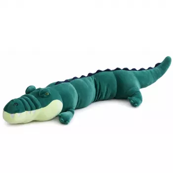 LEAN TOYS Didelis pliušinis krokodilas 150 cm – žalias, tikroviškas, minkštas