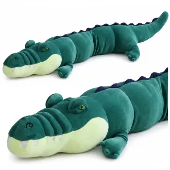 LEAN TOYS Didelis pliušinis krokodilas 150 cm – žalias, tikroviškas, minkštas