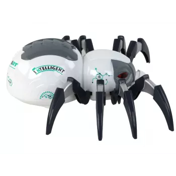 LEAN TOYS Didelis nuotoliniu būdu valdomas RC voras, baterijomis maitinamas, baltas ir pilkas