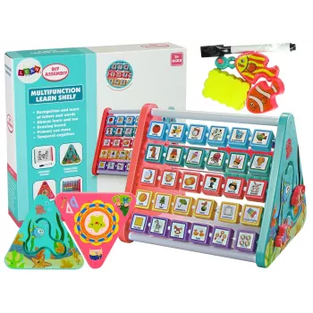 LEAN TOYS Learning Shelf Triangle Counters Letters Objects Animals