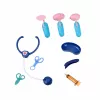 LEAN TOYS Little Doctor's Set Medical Cart X-Ray ECG Lights Blue 16 pcs