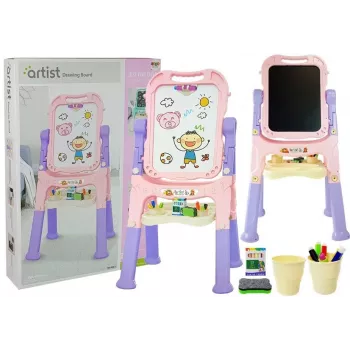 LEAN TOYS Magnetinė kreidinė lenta Mėlyna Raudona su aksesuarais