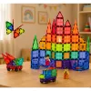 LEAN TOYS Magnetiniai konstrukciniai blokeliai 3D plokštės Kūrybiniai STEM spalvoti 100 vnt.