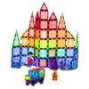 LEAN TOYS Magnetiniai konstrukciniai blokeliai 3D plokštės Kūrybiniai STEM spalvoti 100 vnt.