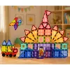 LEAN TOYS Magnetiniai konstravimo blokeliai 3D plokštės Kūrybiniai STEM spalvoti 85 vnt.