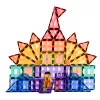 LEAN TOYS Magnetiniai konstravimo blokeliai 3D plokštės Kūrybiniai STEM spalvoti 85 vnt.