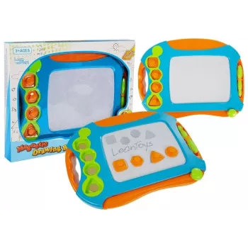 LEAN TOYS Magnetinė piešimo lenta su geometriniais antspaudais