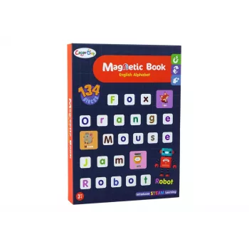 LEAN TOYS Magnetinė dėlionė knygelė Anglų abėcėlė su paveikslėliais