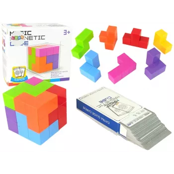 LEAN TOYS Magnetinis dėlionės kubas su dvipusėmis kortelėmis – 108 iššūkiai