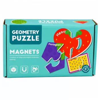LEAN TOYS Magnetic Puzzle Learning Fruits 30 dalių – edukaciniai vaisių magnetai lentoms ir šaldytuvui