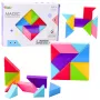 LEAN TOYS Magnetiniai tangramo blokeliai – spalvotas galvosūkis su lipdukais, 9 vnt.