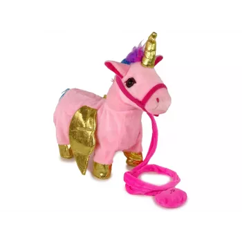LEAN TOYS Mascot Interactive Horse Pink Golden Wings Music