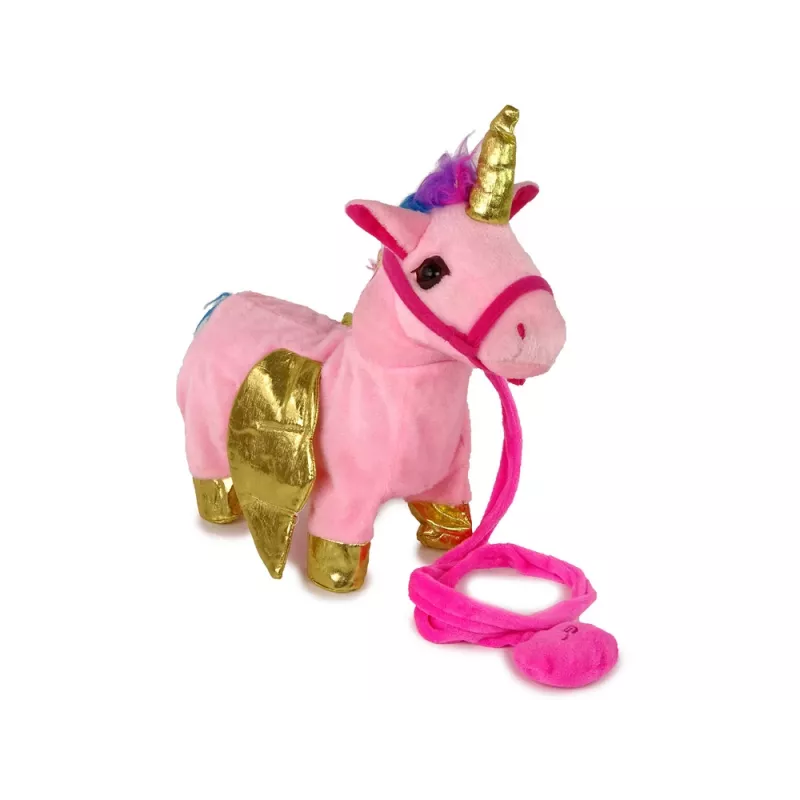 LEAN TOYS Mascot Interactive Horse Pink Golden Wings Music