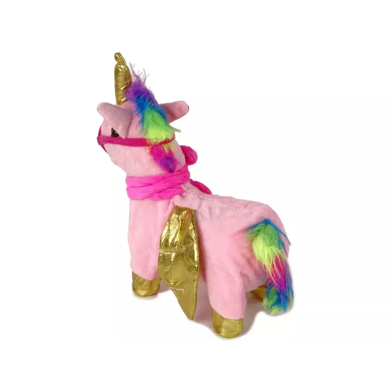 LEAN TOYS Mascot Interactive Horse Pink Golden Wings Music