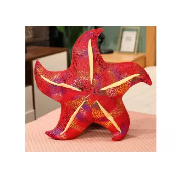 LEAN TOYS Mascot Plush Starfish Red Pillow 45 cm