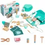 LEAN TOYS Medinė gydytojo ir odontologo rinkinys Little Doctor Dentist su prijuoste ir krepšiu, 20 dalių