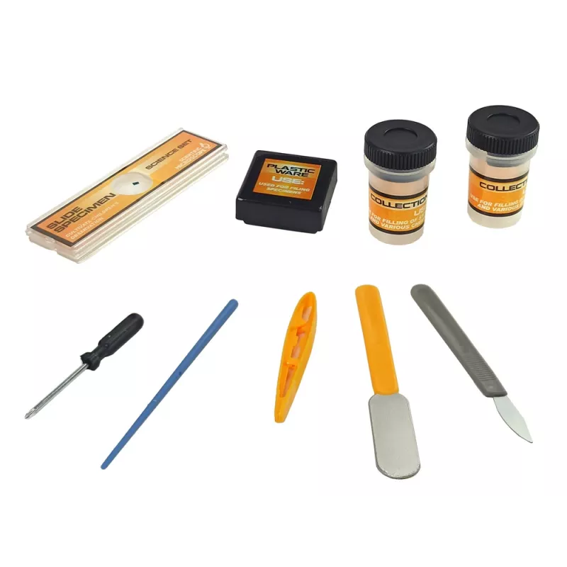 LEAN TOYS Mikroskopas „Mokslininkui“ Edukacinis Rinkinys Geltonas 100x 400x 1200x