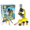 LEAN TOYS Mikroskopas „Mokslininkui“ Edukacinis Rinkinys Geltonas 100x 400x 1200x