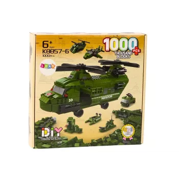 LEAN TOYS Military Helicopter Block Set Military Green 1000 pcs
