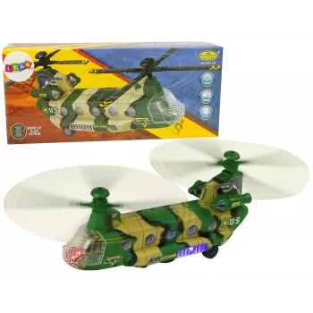 LEAN TOYS Karinis sraigtasparnis Milžiniški sparnai Šviesos Garsas Moro