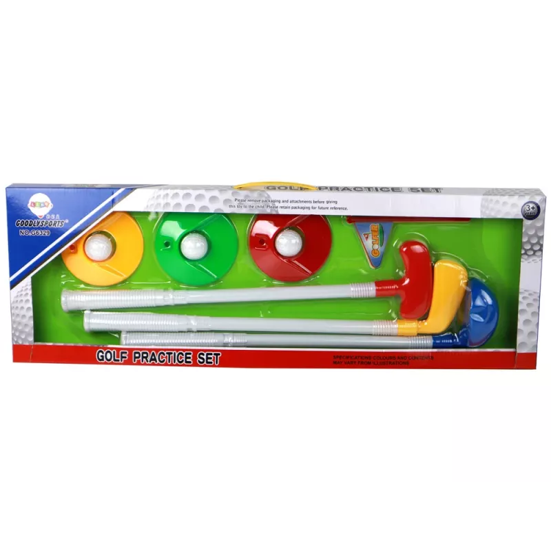 LEAN TOYS Mini Golf rinkinys vaikams, lazdos, 12 dalių
