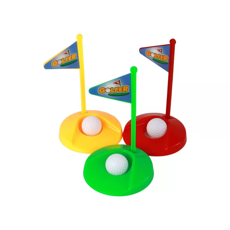 LEAN TOYS Mini Golf rinkinys vaikams, lazdos, 12 dalių