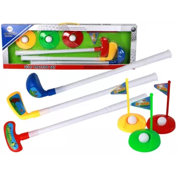 LEAN TOYS Mini Golf rinkinys vaikams, lazdos, 12 dalių