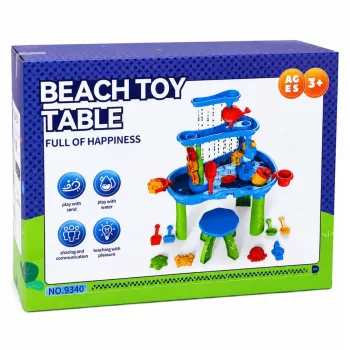 LEAN TOYS daugiapakopis vandens stalas su kėdute ir priedais 63 cm