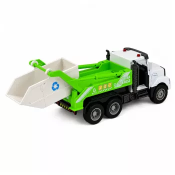 LEAN TOYS municipalinis automobilis metaline kabina atidaromos durys šviesos garsai 1:46