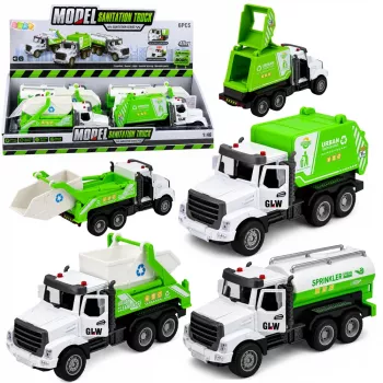 LEAN TOYS municipalinis automobilis metaline kabina atidaromos durys šviesos garsai 1:46